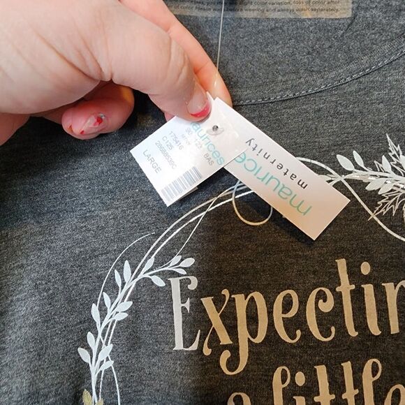 Large Maternity Expecting a Little Pumpkin Tee Fall Announcement Photo Halloween - Picture 8 of 10